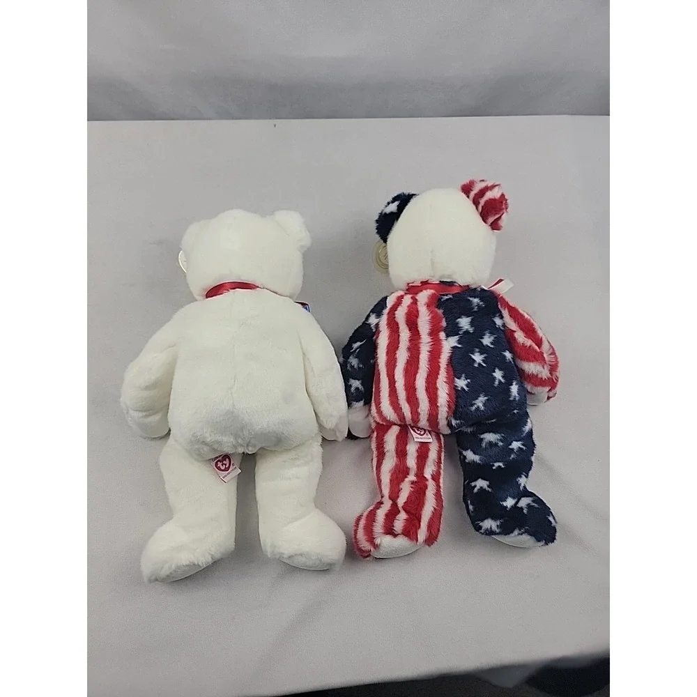 RETIRED Ty LIBEARTY and SPANGLE Large Beanie '99/2000 Buddy Collection HTF MWMT!